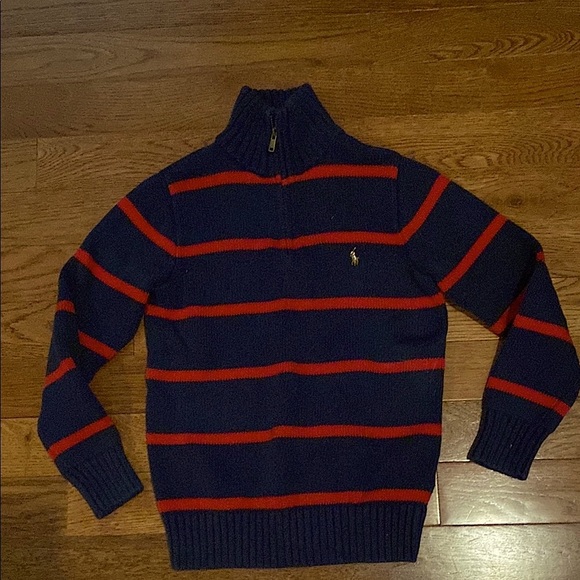 Polo Ralph Lauren Navy and Red Striped Sweater - Picture 1 of 2